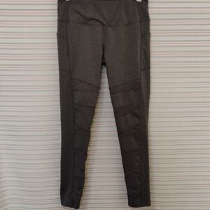 Black Leggings with Mesh Panels